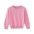 thumbnail image 1 of Fesfesfes Kids Unisex Cotton Crewneck Sweater Long Sleeve Knit Pullover Top, Solid Color Warm Winter Outfit for Boys Girls Kids Ages 1-7 Years, 1 of 4