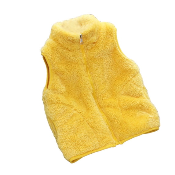 Fesfesfes Kids Unisex Fuzzy Fleece Vest Full Zip Sleeveless Warm Winter Gilet, Cozy Plush Outerwear for Boys and Girls Ages 1-8 Years