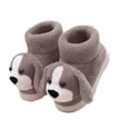 thumbnail image 1 of Fesfesfes Kids Unisex Plush Dog Slippers High Top Closed Heel Warm Fleece Winter Boots Toddler Boys Girls Non-slip Soft Sole Indoor Home Shoes, 1 of 6