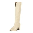 thumbnail image 1 of Fesfesfes Knee Boots For Women Winter Plus Size Thick High-heeled Sleeve Snake Print Pointed Toe High Knee-length US:4.5(35), 1 of 6