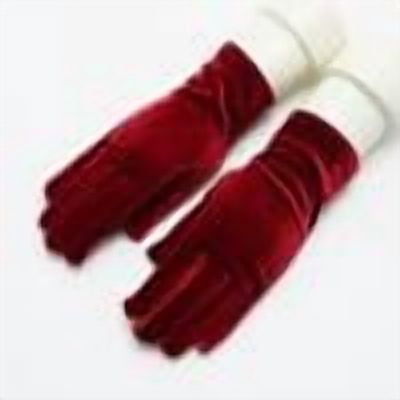 Fesfesfes Ladie's Velvet Winter Solid Color Gloves Thick Fleece Lined Cold with Ribbed Providing Warmth for Cold Weather Suitable for Daily Wear(Wine#1,Free Size)
