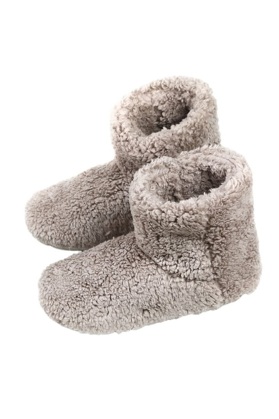 Ladies Cotton High Top Plush Slippers Women's Slippers House Bedroom Slippers For Plush Comfy Lined Slide Shoes Woman Shoes 7-8.5(39-41)