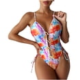thumbnail image 1 of Fesfesfes Ladies Monokini Swimwear for Women One-Piece Swimwear Bathing Suit Front Hollow Out Lace Up Swimsuits Maiden Beachwear Gifts for Her, 1 of 8