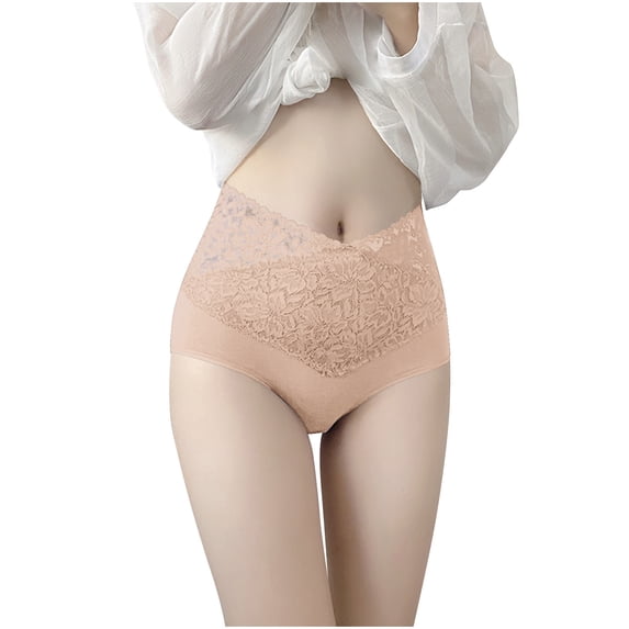 Fesfesfes Ladies Panties Womens Transparent Lace Hip Lift With No Traces Large Size Tight Waist Style Hip Lift Womens Underwear
