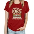 thumbnail image 1 of Fesfesfes Ladies T Shirts Short Sleeve Women's Fashion Printed Round Neck Short Sleeved Top Hort Sleeve Round-Neck Blouses Shirts Women Tops 3XL(US:14), 1 of 4