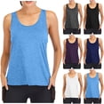 thumbnail image 1 of Fesfesfes Ladies T Shirts Women Sports Yoga Blouse Wide Back Muscle Racerback Tank Fitness Tops Short Sleeve Tops for Women 2XL(US:12), 1 of 7