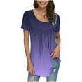 thumbnail image 1 of Fesfesfes Ladies Tops Women Fashion Printed Casual Round Neck Short Sleeve Loose T-Shirt Blouse Tops Womens Tops Casual XS(US:2), 1 of 5