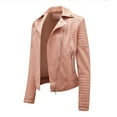 thumbnail image 1 of Fesfesfes Leather Jacket for Womens Warm Long Sleeve Jacket Slim Winter Parkas Faux Leather Coats Clearance, 1 of 5