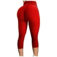 thumbnail image 1 of Fesfesfes Leggings for Women Bubble Hip Lifting Skinny Capri Pants Workout Fitness Jogging Leggings Casual High Waist Sport Yoga Pants, 1 of 4