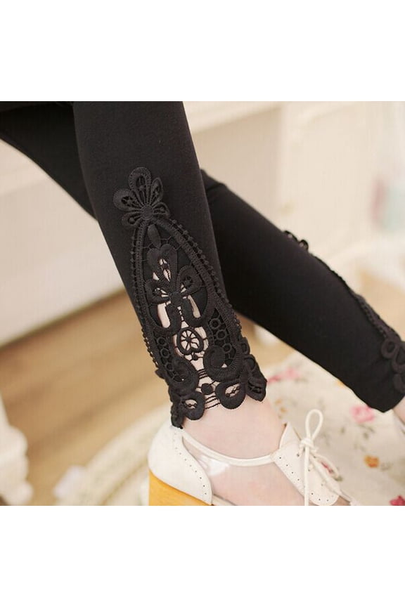 Leggings for Women Lace Leg Bottom Leggings Stretchy Lace Leggings