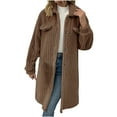 thumbnail image 1 of Fesfesfes Long Coats For Women Fashion Warm Faux Coat Jacket Winter Zipper Solid Long Sleeve Outerwear Fall Saving, 1 of 4