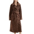 thumbnail image 1 of Fesfesfes Long Sleeve Flannel Bathrobe for Women and Men Cozy Fleece Robe with Pockets and Belt Soft Warm Plush Loungewear Home Wear Winter Nightgown Housecoat(Coffee#1,XL), 1 of 9