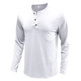 thumbnail image 1 of Fesfesfes Long Sleeve Shirt Men Long-Sleeve Beefy Muscle Basic Solid Pure Color Blouse Tee Shirt Top, 1 of 4