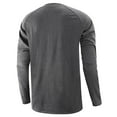 thumbnail image 1 of Fesfesfes Long Sleeve Shirt Men Round Neck Long Raglan Sleeves Daily Slim Fit Buttons Pullover Shirts Tops Blouse, 1 of 3