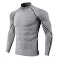 thumbnail image 1 of Fesfesfes Long Sleeve Shirt for Men Running Tight Training T-shirt Outdoor Sports Long Sleeve High-stretch Quick-drying Fitness Suit Blouse Sale Items, 1 of 6