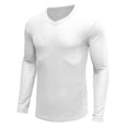 thumbnail image 1 of Fesfesfes Long Sleeve Shirt Men Solid Casual Pullover Long Sleeve V-neck Close To The Body Not Hooded Shirt Blouse Sale on Clearance, 1 of 3