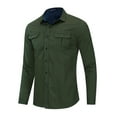 thumbnail image 1 of Fesfesfes Long Sleeve Shirt Mens Long-sleeved Cotton Denim Shirt Nostalgic Military Shirt, 1 of 7
