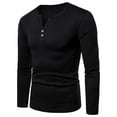 thumbnail image 1 of Fesfesfes Long Sleeve Shirt Mens Solid Color Slim Casual Pullover Long Sleeve Shirt Blouse, 1 of 4
