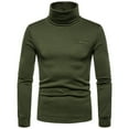 thumbnail image 1 of Fesfesfes Long Sleeve Shirt Mens Turtleneck Long Sleeve Solid Colour Stretch Slim Fit Bottoming Top Blouse Sale Items, 1 of 6