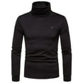 thumbnail image 1 of Fesfesfes Long Sleeve Shirt Mens Turtleneck Long Sleeve Solid Colour Stretch Slim Fit Bottoming Top Blouse Sale Items, 1 of 6