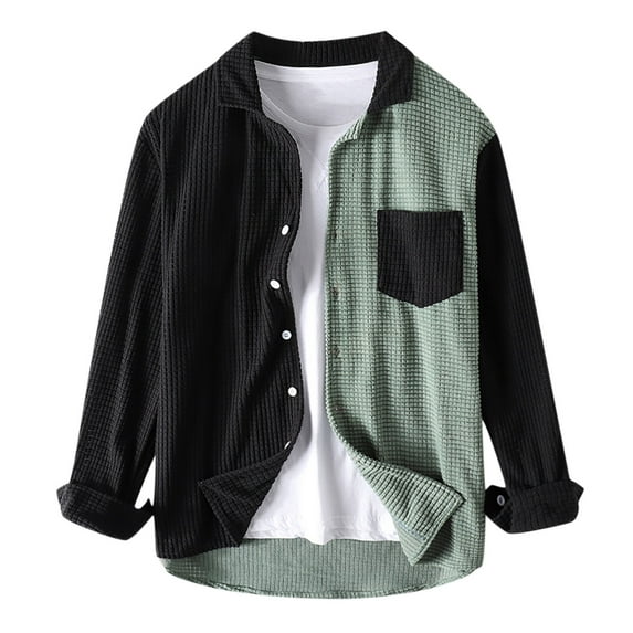 Fesfesfes Long Sleeve Shirt for Men Casual And Comfortable Long Sleeve Solid Color Single-breasted Shirt Top Sale Items