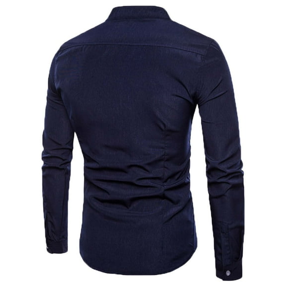 Fesfesfes Long Sleeve Shirt for Men Personality Casual Slim Fit Long Sleeve Top Blouse Shirt Under $10