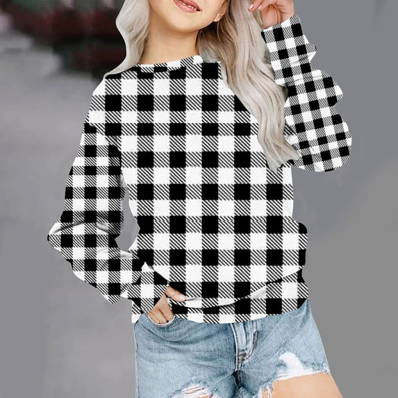 Fesfesfes Long Sleeve Shirts For Boys Girls Crewneck Oversized Sweatshirt Children Fashion Long Sleeve Pullover Tops 1-12 Years