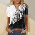 thumbnail image 1 of Fesfesfes Loose Fitting Tops for Women Summer Casual Short Sleeve T-Shirt Button Round Neck Pullover Blouse Tops Short Sleeve Tshirts Shirts for Women L(US:8), 1 of 4