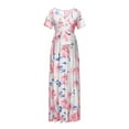thumbnail image 1 of Fesfesfes Maternity Dress for Women V Neck Summer Flowy Dress Floral Print Breastfeeding Nursing Dress Casual Waist Lace Up Short Sleeve Dress for Pregnant Women, 1 of 7