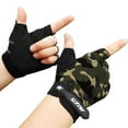thumbnail image 1 of Fesfesfes Men Antiskid Cycling Bike Fitness Sports Half Finger Gloves Clearance, 1 of 5