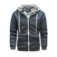 thumbnail image 1 of Fesfesfes Men Fleece Jacket Casual Hoodie Tops Loose Casual Fleece Thickened Hooded Sweater Jacket, 1 of 4
