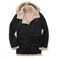 thumbnail image 1 of Fesfesfes Men Fleece Jacket Casual Keep Warm Thicken Plush Tops Long Sleeve Turndown Jacket Zipper Patchwork Coats Under $10, 1 of 6