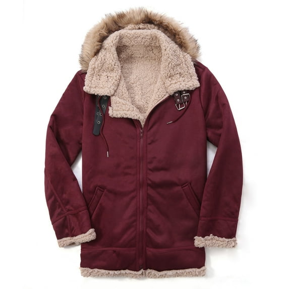 Fesfesfes Men Fleece Jacket Casual Keep Warm Thicken Plush Tops Long Sleeve Turndown Jacket Zipper Patchwork Coats