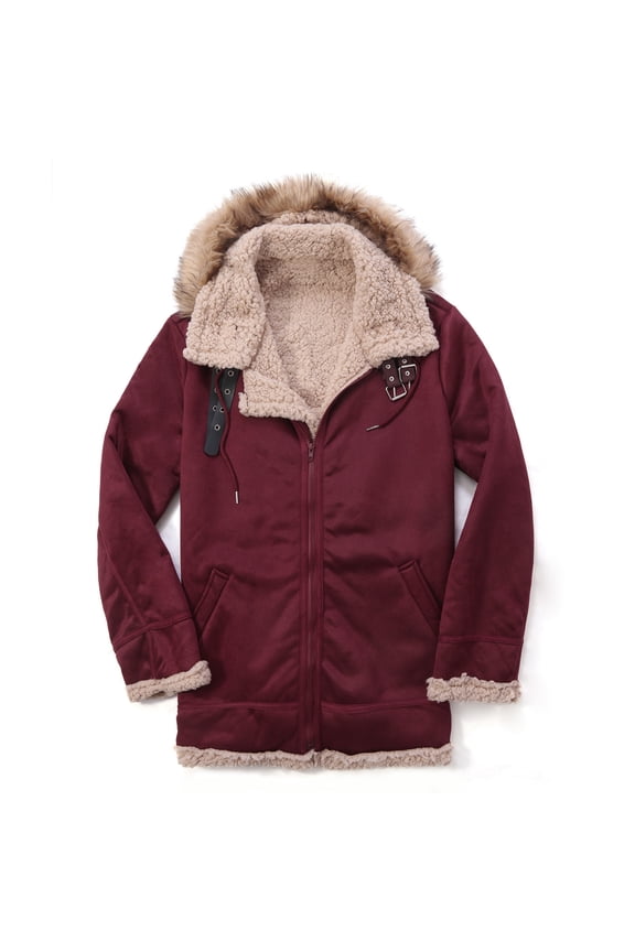 Men Fleece Jacket Casual Keep Warm Thicken Plush Tops Long Sleeve Turndown Jacket Zipper Patchwork Coats Under $10