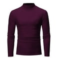 thumbnail image 1 of Fesfesfes Men Solid Mock Neck Long Sleeve Shirt Casual Slim Fit Pullover Base-Layer Shirt Bottoming Shirt On Sale, 1 of 5