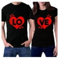 thumbnail image 1 of Fesfesfes Men Tops Couples Lover Valentine's Day Short Sleeve T-Shirt Love Letter Print Tops Sale Items, 1 of 7