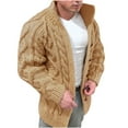 thumbnail image 1 of Fesfesfes Men's Cardigan Fall And Winter Coat Causal Pure Color Knitted Sweater Cardigan Clothes Sale, 1 of 3