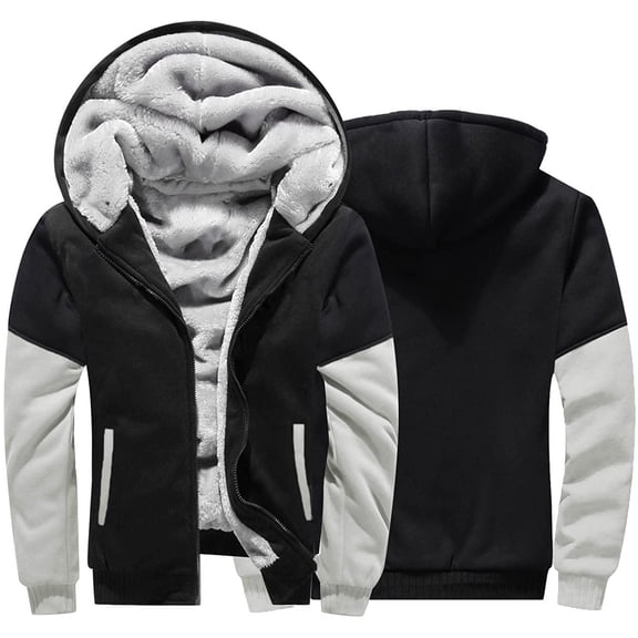 Fesfesfes Men's Fall And Winter Loose Casual Solid Color Jacket Plus Size $10