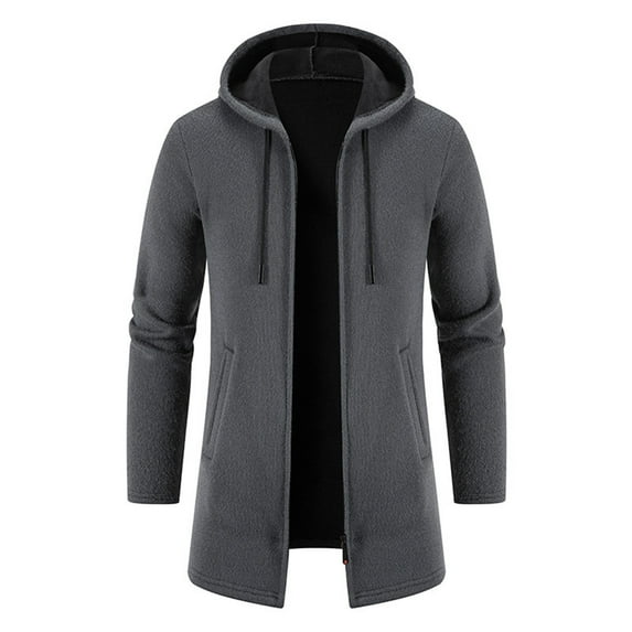 Fesfesfes Men's Fleece Jacket Casual Patchwork Cardigan Sweater Long Sleeve Button Lapel Slim Jacket Tops Sweater Coat Clearance Under $10