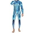 thumbnail image 1 of Fesfesfes Men's Halloween Jumpsuit 3D Digital Printing Bones and Muscles Sleepwear Adult One-piece Halloween Party Suit, 1 of 7