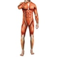 thumbnail image 1 of Fesfesfes Men's Halloween Jumpsuit 3D Digital Printing Bones and Muscles Sleepwear Adult One-piece Halloween Party Suit, 1 of 6