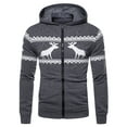 thumbnail image 1 of Fesfesfes Men's Hooded Christmas Fawn Print Hooded Zipper Cardigan Sweatshirtshirt Hoodie, 1 of 3