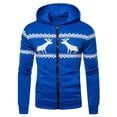 thumbnail image 1 of Fesfesfes Men's Hooded Christmas Fawn Print Hooded Zipper Cardigan Sweatshirtshirt Hoodie, 1 of 3