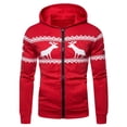 thumbnail image 1 of Fesfesfes Men's Hooded Christmas Fawn Print Hooded Zipper Cardigan Sweatshirtshirt Hoodie or, 1 of 3