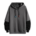 thumbnail image 1 of Fesfesfes Men's Hooded Long Sleeve Patchwork Pullover Hooded Top Blouse or, 1 of 4