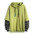 thumbnail image 1 of Fesfesfes Men's Hooded Long Sleeve Patchwork Pullover Hooded Top Blouse or, 1 of 4