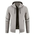 thumbnail image 1 of Fesfesfes Men's Hoodie Tops Fall And Winter Warm Tops Stand Collar Sweater Coat Casual Fleece Lined Jacket Tops on, 1 of 5