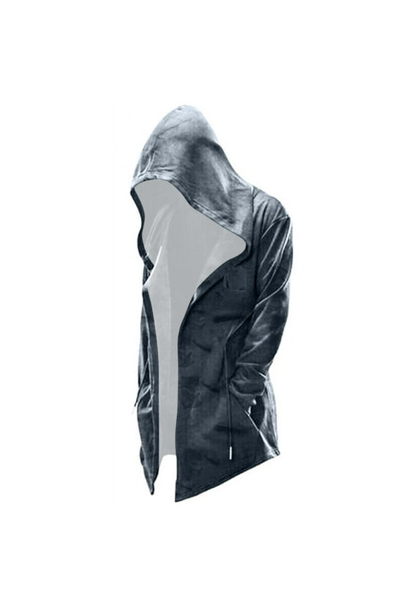 Men's Jacket Casual Hooded Coat Printed Drawstring Hoodie Fall Jacket Cloak Cardigan Under $10
