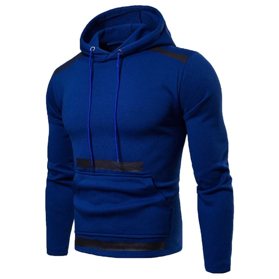 Fesfesfes Men's Long Sleeve Fall Winter Patchwork Hoodies Top Blouse