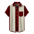 thumbnail image 1 of Fesfesfes Men's Plus Size Tops Striped Printed Shirt Casual Lapel Short Sleeve Shirt Blouse, 1 of 4